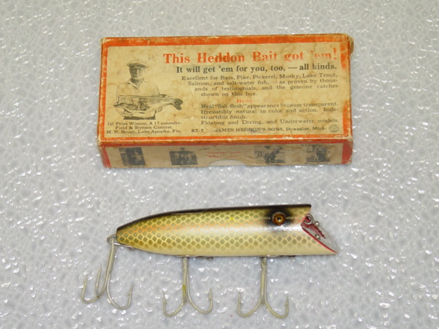 RARE 1920 VINTAGE HEDDON HEAD-ON BASSER MINNOW MOD #8500 SHINER SCALE  PATTERN - La Paz County Sheriff's Office Dedicated to Service