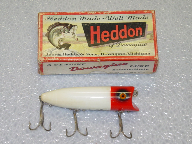 VINTAGE Heddon Lucky 13 Red HD/Yellow 3 3/4 Tack Eye WoodTopwater/Surface  Lure
